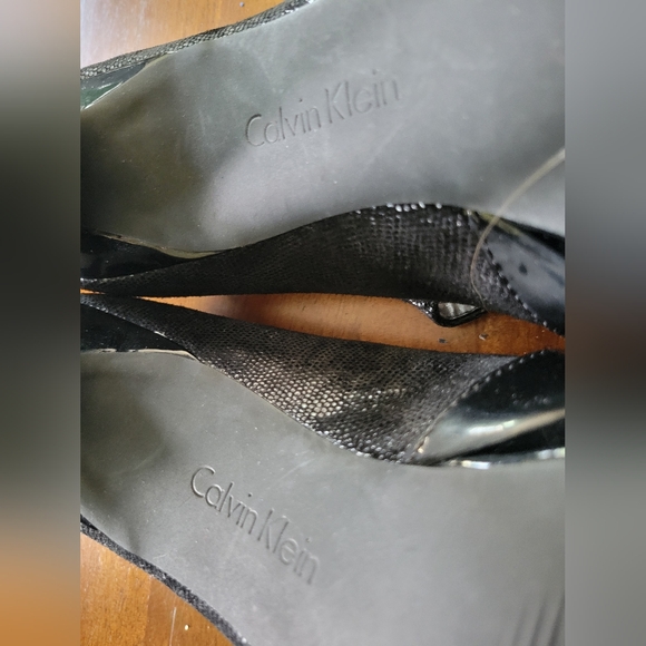 Calvin Klein black spiked heels, open toe 5" heel - Picture 4 of 14